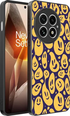 Produktbild von Smartphonica Telefon Fall geeignet für OnePlus 13 mit Smiley-Druck - TPU zurück Abdeckung Fall Emoji Design - lila gelb