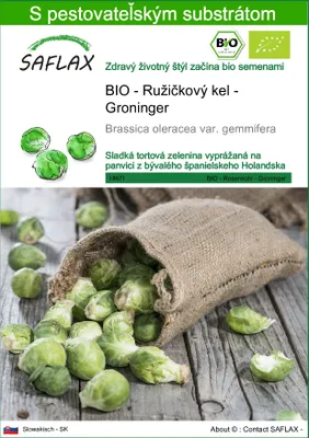 Obrázok produktu pre SAFLAX - BIO - Ružičkový kel - Groninger - Brassica oleracea var. gemmifera - 30 Semená - S pestovateľským substrátom bez klíčkov