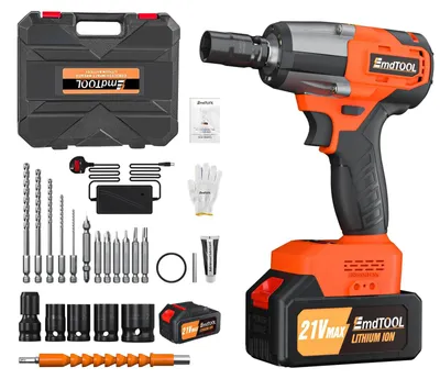 Image de Visseuse à chocs sans fil - sans balais - moteur 21 V - couple max. 420 Nm - emmanchement carré de 1,27 cm - 2 vitesses 0–3200 tr/min - batterie 6000 mAh