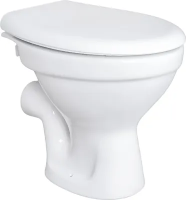 Produktbild von Stand WC Toilette Abgang Waagerecht Wand Tiefspüler Stehend + Softclose-Deckel
