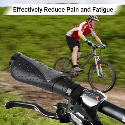 Produktbild von LYCAON Fahrradlenker, ergonomische Fahrradgriffe mit rutschfestem Gummi und Aluminiumverriegelung, Handgriffe für Fahrräder