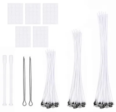 Docht-Set, 109-teilig, 100 Baumwolldochte, 10/15/20 cm, DIY