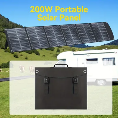 Image de Panneau solaire portable - Chargeur solaire pliable - Générateur solaire mobile - Panneau solaire pour l'extérieur