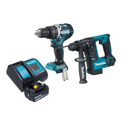 Produktbild von Makita DLX 2278 SM1 Akku Kombo Kit + DHP 484 Schlagbohrschrauber 54 Nm + DHR 171 Bohrhammer 1,2 J + 1x Akku 4,0 Ah + Ladegerät