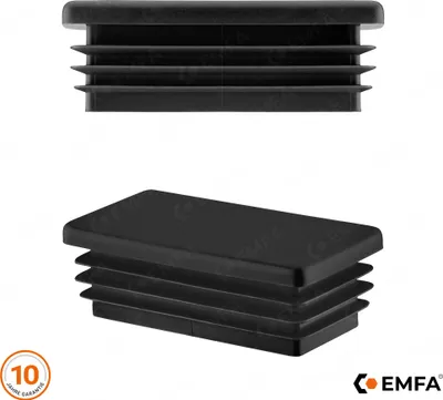 Produktbild von Lamellenstopfen rechteckig 100x80 mm Schwarz 10 Stück Rechteckstopfen Rohrstopfen rechteckig Endkappen