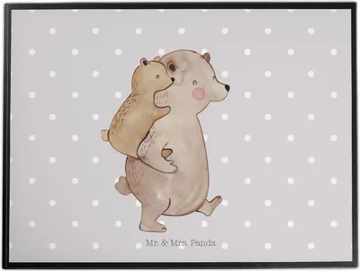 Produktbild von Mr. & Mrs. Panda Schreibunterlage Papa Bär - Grau Pastell - Geschenk, Muttertag, Vatertag, Unterlage Schreibtisch, schreibtischunterlage, Geburtstag, malunterlage