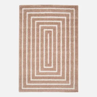 Produktbild von sweeek - Teppich für Indoor mit rechteckigem Muster rosa und creme