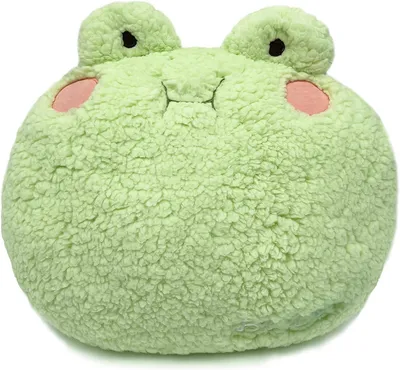Immagine prodotto di Cuscino in peluche, 35x27 cm, a forma di rana, per bambini