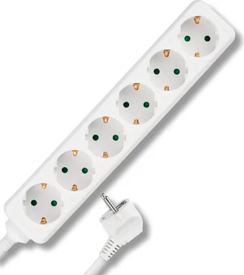 Produktbild von REV 512392555, 5 m, Drinnen, Weiß, 6 AC-Ausgänge, 250 V, 50 Hz