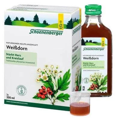 Produktbild von Schoenenberger Naturreiner Heilpflanzensaft Weißdorn 3X200 ml
