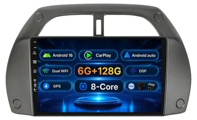 Zdjęcie produktu dla Radio samochodowe 9-calowe z systemem Android 15, 6G + 128G, przeznaczone do samochodów Toyota RAV4 (lata produkcji 2001-2006)
