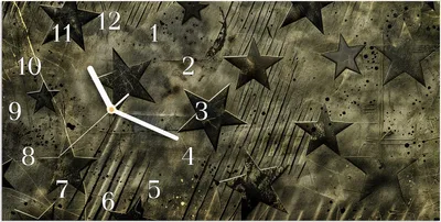 Produktbild von Wanduhr aus Glas mit Motiv Sternenhimmel- 60 x 30 cm - inkl. Aufhängesystem
