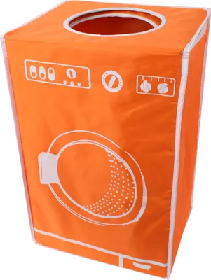 Produktbild von TE-Trend Wäschesortierer 50 l Wäschekorb textile Wäschebox orange mit Deckel