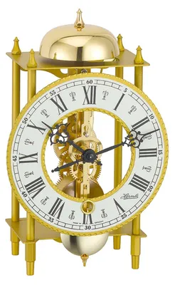 Tafelklok, schmiedeeisern, gold, 24x13x9,5 cm, mechanisch