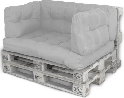 Produktbild von Lacestone Palettenkissen Set4 Sitzfläche + Rückenteil + 2xSeitenteile Hellgrau MS-16908