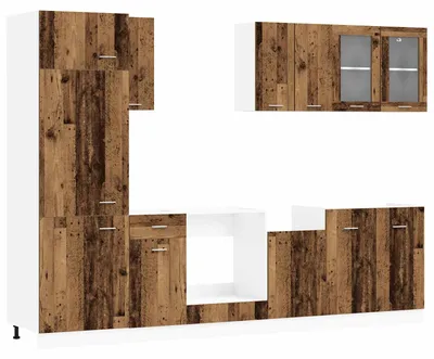 Produktbild von vidaXL Kücheneinheit Lyon 8 pcs Altholz Holzwerkstoff