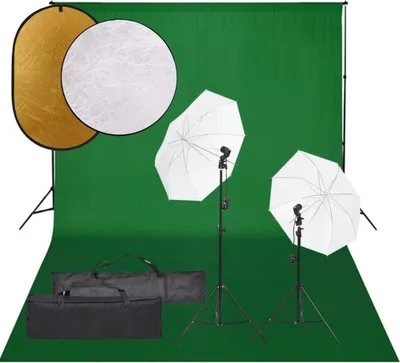 Produktbild von Fotostudio-Set mit Beleuchtung, Hintergrund und Reflektor