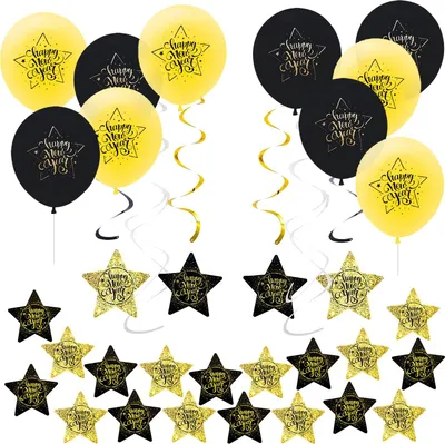 Produktbild von Oblique Unique Happy New Year Silvester Neujahr Party Feier Deko Set - Ballons Girlanden Konfetti