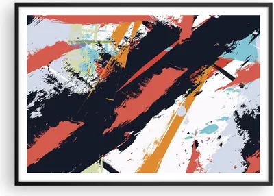 Produktbild von Gerahmtes Poster - Schwarzer Rahmen - Abstraktion Graffiti Modern - 100x70 cm - Wand Bild - Wanddeko - Wandbilder - Wandposter - Bilderrahmen - Bilder - Kunstdruck - Wandbild - P2BAA100x70-4257
