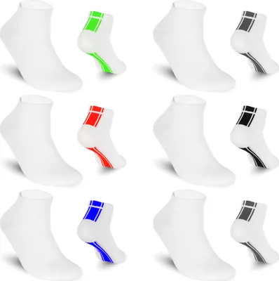Produktbild von TEXEMP Sneaker Socken Herren & Damen 6 bis 18 Paar Mehrfarbig Baumwolle | B07 - 39-42 - 6er Pack