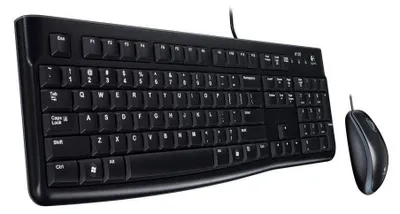 Produktbild von Logitech MK120, Volle Größe (100%), Kabelgebunden, USB, AZERTY, Schwarz, Maus enthalten