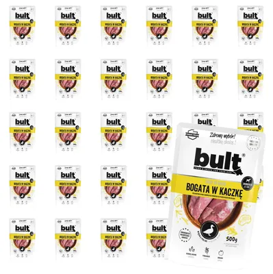 Obrázok produktu pre Bult | Mokré krmivo pre psov s kačacou príchuťou – 30 × 500 g – 75 % mäsa – bez umelých prísad – hydratujúce
