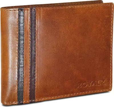 Produktbild von ROYALZ Leder Portemonnaie für Herren Geldbörse Vintage Geldbeutel Portmonee Etui 8 Kartenfächer Vintage