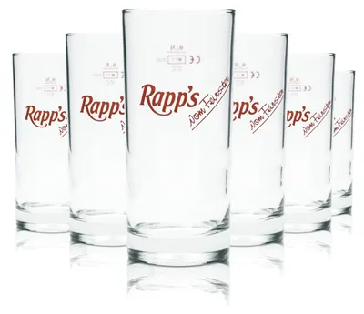 Produktbild von 6x Rapps Glas 0,3l Becher Saft Mineral Wasser Softdrink Limo Gläser Gastro Eiche