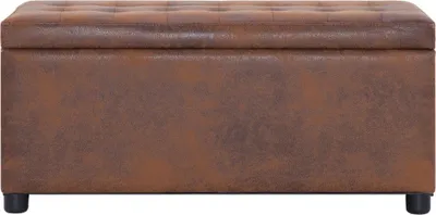 Immagine prodotto di Cassapanca 87,5 cm Marrone in Pelle finta Scamosciata