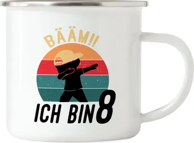 Produktbild von Dabbing Geburtstagstasse 8 Jahre Jungs 8. Geburtstag Lustig Emaille Tasse Jungen Acht