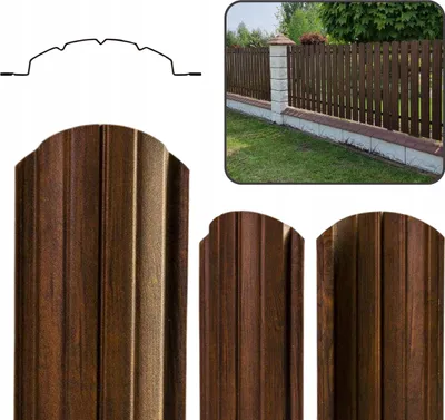 Zdjęcie produktu dla Nora Sztacheta Metalowa Ogrodzeniowa Ocynkowana Dwustronna Orzech 90 cm