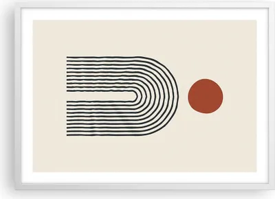 Produktbild von Gerahmtes Poster - Weißer Rahmen - Abstraktion Grafik Linien - 70x50 cm - Wand Bild - Wanddeko - Wandbilder - Kunstposter - Wandposter - Bilderrahmen - Bilder - Kunstdruck - P2WAA70x50-5035