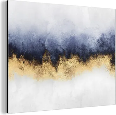 Obrázok produktu pre Nástenná dekorácia Kovový kovový obraz Wall Art 120x90cm Abstraktné - Zlaté - Muchowow Hliníkové obrazy