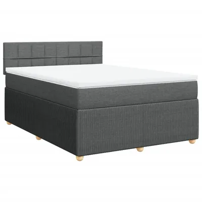 Produktbild von Boxspringbett mit Matratze Dunkelgrau 140x200 cm Stoff