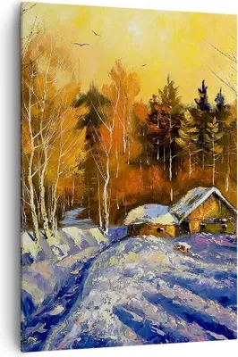 Produktbild von Bild auf Leinwand - Leinwandbild - Einteilig - Winter Wald Wiese - 70x100cm - Wand Bild - Wanddeko - Wandbilder - Leinwanddruck - Wanddekoration - Leinwand bilder - Wandbild - PA70x100-3535