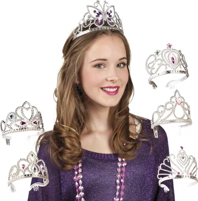Produktbild von Prinzessin Diadem für Kinder silber-bunt - Einheitsgröße
