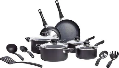 Produktbild von Induktions-Kochgeschirr-Set 15-tlg schwarz Antihaft-Beschichtung
