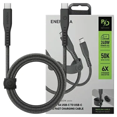 Obrázok produktu pre Energea Kabel Flow Usb-C - Usb-C 1.5M Czarny/Black 240W 5A Pd Fast Charge