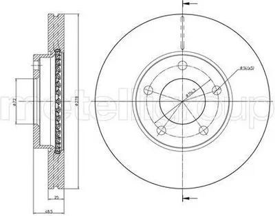 Produktbild von 2x METELLI Bremsscheibe 23-0729C für MAZDA 5 (CR19) 3 (BK) 3 (BL) 5 (CW) 48 5mm