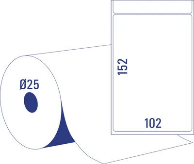 Produktbild von Avery Zweckform TD8050-25, Thermodirekt Versand-Etiketten, 102 x 152 mm, 950 Etiketten / 2 Rollen, weiß