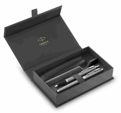 Produktbild von Parker 2214458 Duo Stift-Geschenkset: Füller, Kugelschreiber & Etui, Edelstahl