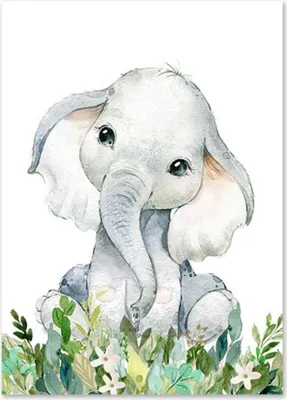 Produktbild von TPFLiving Kunstdruck LW-1000 (OHNE RAHMEN) Poster - Leinwand - Wandbild - Hochauflösender Giclée-Druck, langlebig und hochwertig - Giraffe, Löwenbaby, Elefant und Zebra für Kinderzimmer -   - Größe: 15x20cm