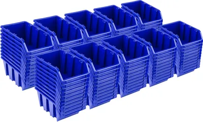 Produktbild von Set 100 x Stapelboxen NP4 blau Lagerboxen Sortierboxen