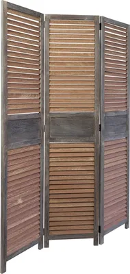 Produktbild von Homestyle4u Paravent Raumteiler 3 teilig Holz Lamellen Braun Indoor