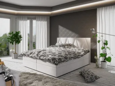 Produktbild von Boxspringbett Schlafzimmerbett GALA 180x200cm Beige inkl.Bettkasten