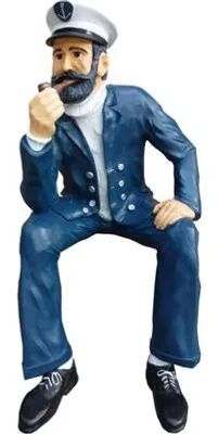 Image de Matelot Statue Décoration Statues assises Figures Ahoi Käpten 123 cm
