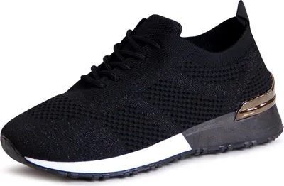 Produktbild von topschuhe24 2341 Damen Keil Sneaker Glitzer, Farbe:Schwarz, Größe:37 EU