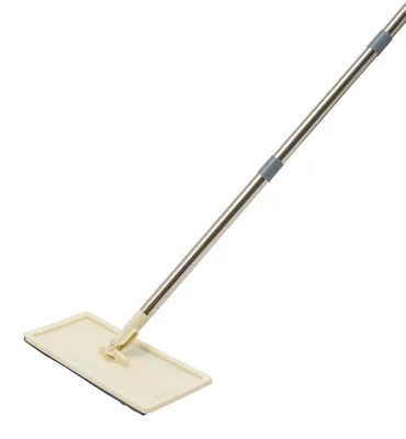 Produktbild von Flachmopp & Bodenwischer Set - Bodenwischer mit Eimer - Selbstwringender 8 L Eimer - 10 Mopptücher - 128 cm Edelstahlstiel - Wischkopf 33×12 cm - Trocken & Nass - Weiß