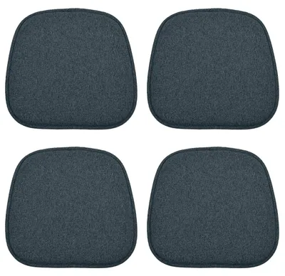 4er-Set Antirutsch-Stuhlkissen, 41x39 cm, Schwarz, waschbar