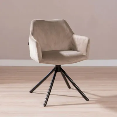 Produktbild von Bronx71 Esszimmerstuhl Samt Furtado 180° drehbar taupe